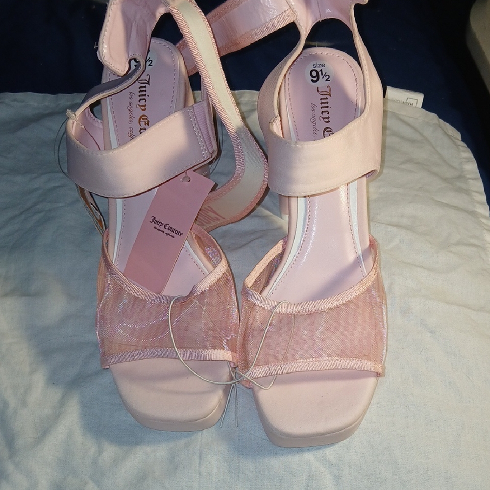 Juicy Couture Pink Heels with Chunky Block Heel